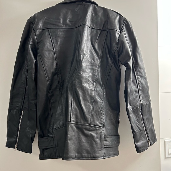 Real Leather Biker Jacket Size S (unbranded) like new - Picture 9 of 10